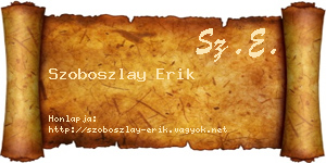 Szoboszlay Erik névjegykártya