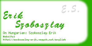 erik szoboszlay business card